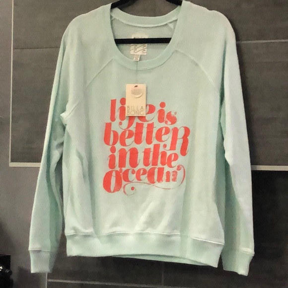 Billabong Tops - NWT Mint Green Billabong sweatshirt
